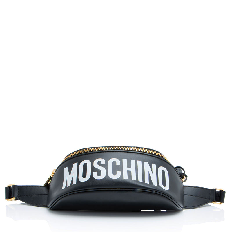 Moschino Leather Logo Belt Bag (SHF-ZVOthk)