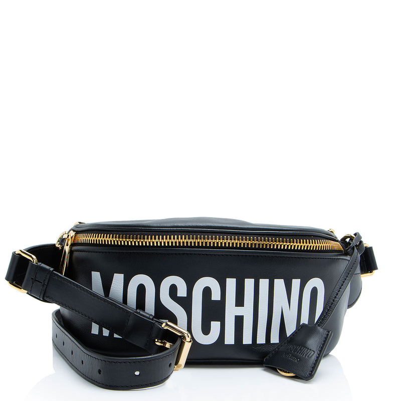 Moschino Leather Logo Belt Bag (SHF-ZVOthk)