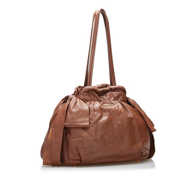 Prada Authenticated Ribbon Leather Handbag