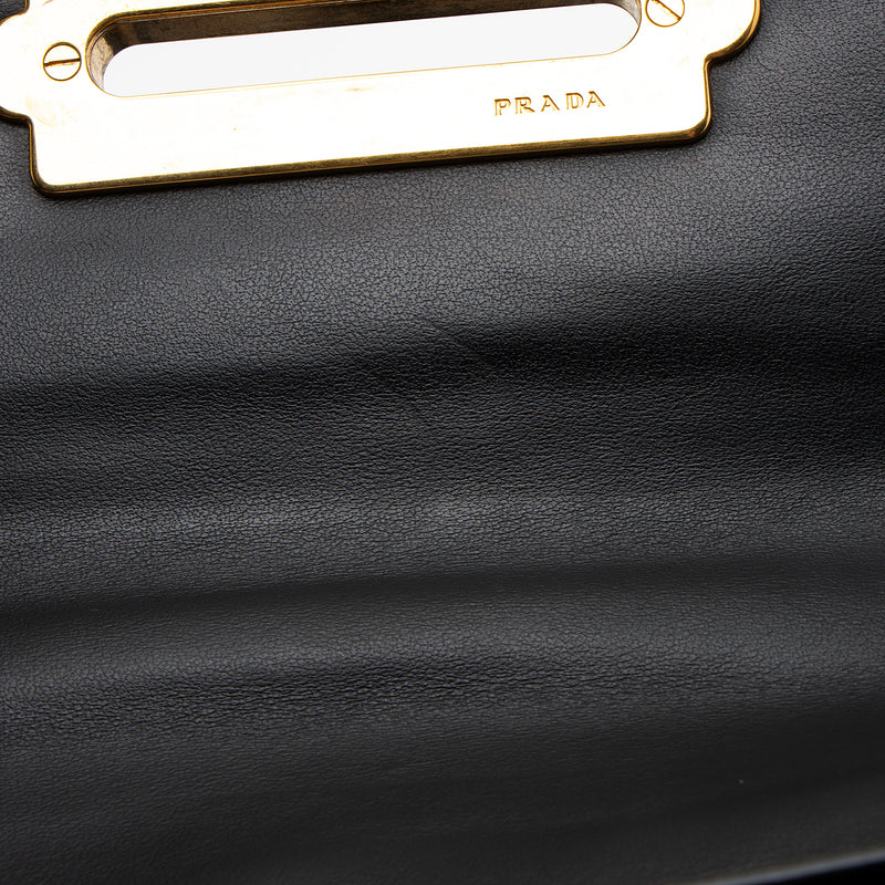 Prada Calfskin Cahier Top Handle (SHF-8JhaOh)