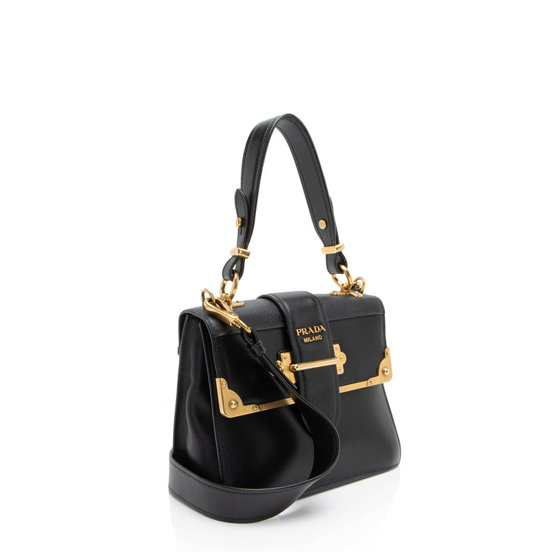 Prada Calfskin Cahier Top Handle (SHF-8JhaOh)