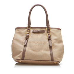 Brown Prada Canapa Logo Satchel