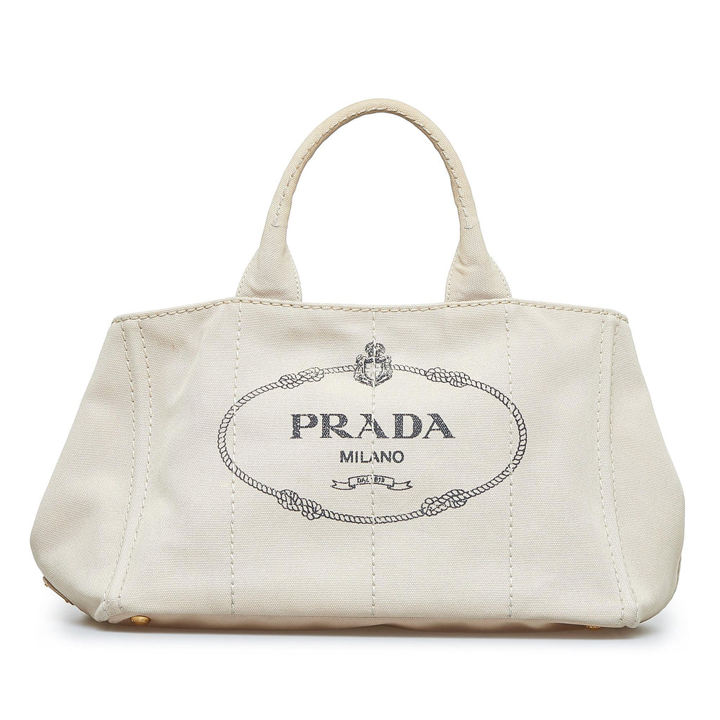 Prada Canapa Logo Vinyl Handbag (SHG-29931) – LuxeDH