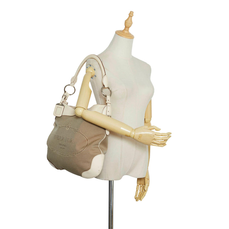 Prada Canapa Logo Shoulder Bag (SHG-dmbYPU) – LuxeDH