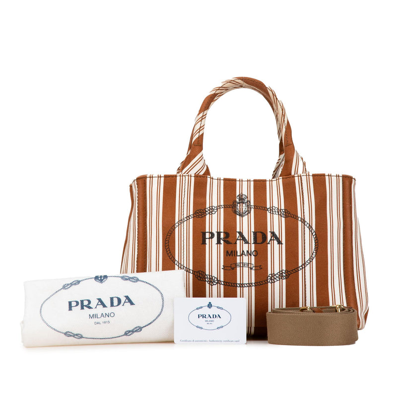 Prada Canapa Righe Logo Satchel (SHG-PdhwGp)