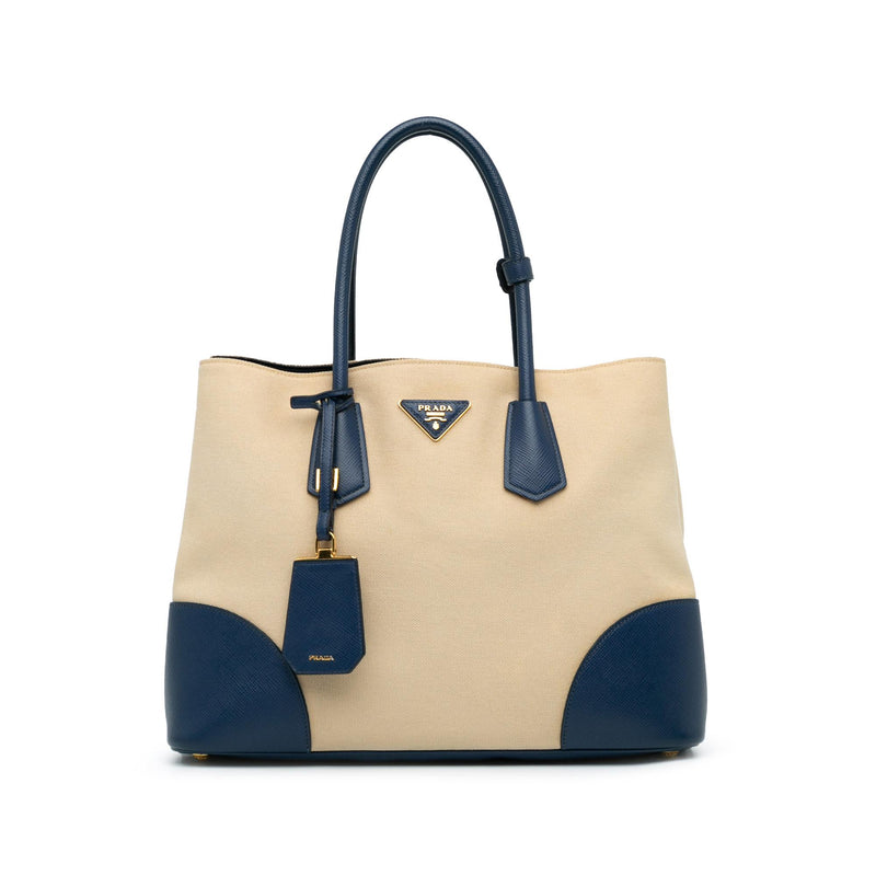 Prada Canapa and Saffiano Double Satchel (SHG-Er2FWX)