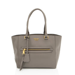 Prada Glace Calf Twin Pocket Tote (SHF-hyPjNV)