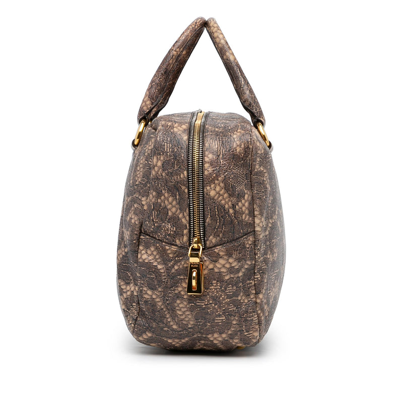 Prada Lace Print Bauletto Handbag (SHG-GwbtwK) – LuxeDH