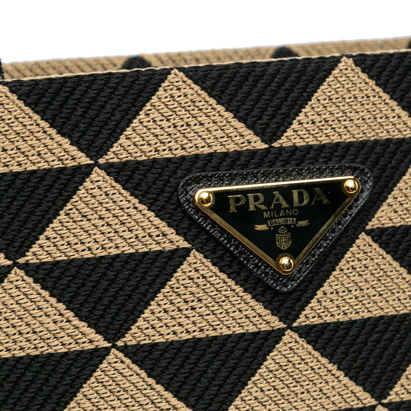 Prada Large Triangolo Jacquard Symbole Tote (SHG-1CIqb4)