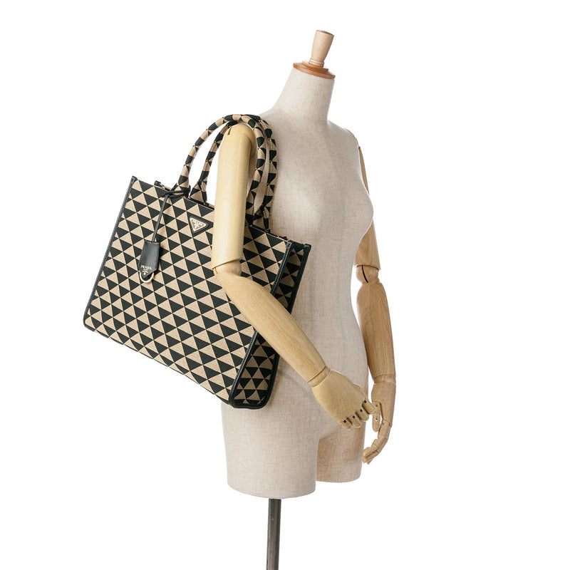 Prada Large Triangolo Jacquard Symbole Tote (SHG-1CIqb4)