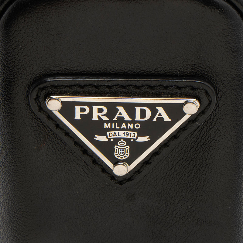 Prada Leather Triangle Logo Crossbody (SHF-WNdJcF)