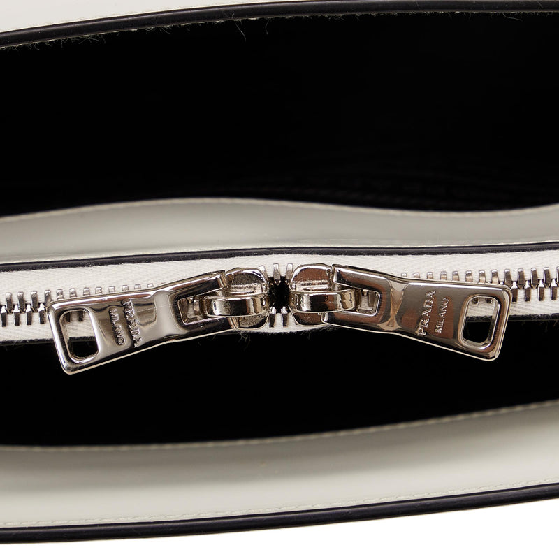 Prada Leather Belt Buckle Tote Bag