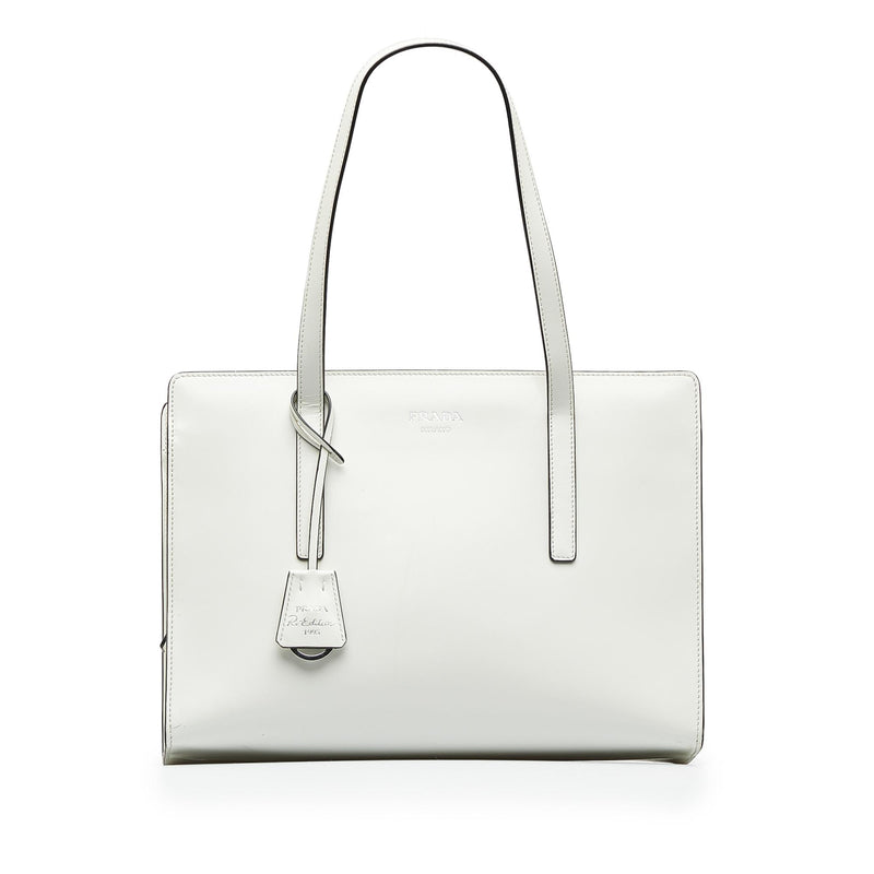 Prada Medium Re-Edition 1995 Leather Tote Bag White