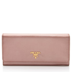 Prada Metallic Saffiano Continental Wallet (SHF-LofAvT)