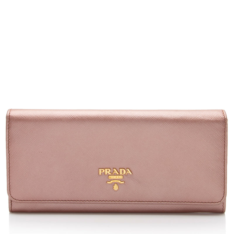 Prada Metallic Saffiano Continental Wallet (SHF-LofAvT)