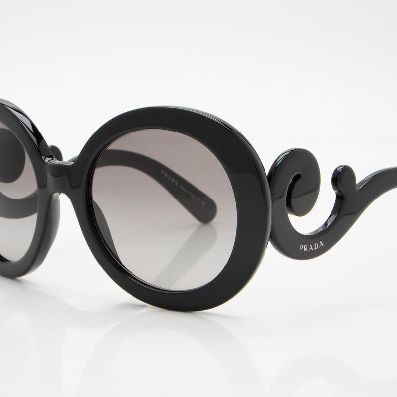 Prada Minimal Baroque Round Sunglasses (SHF-l7g3Uj)