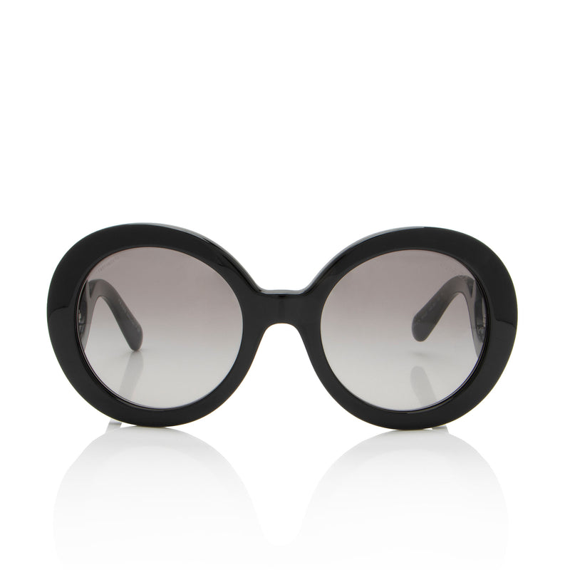 Prada Minimal Baroque Round Sunglasses (SHF-l7g3Uj)