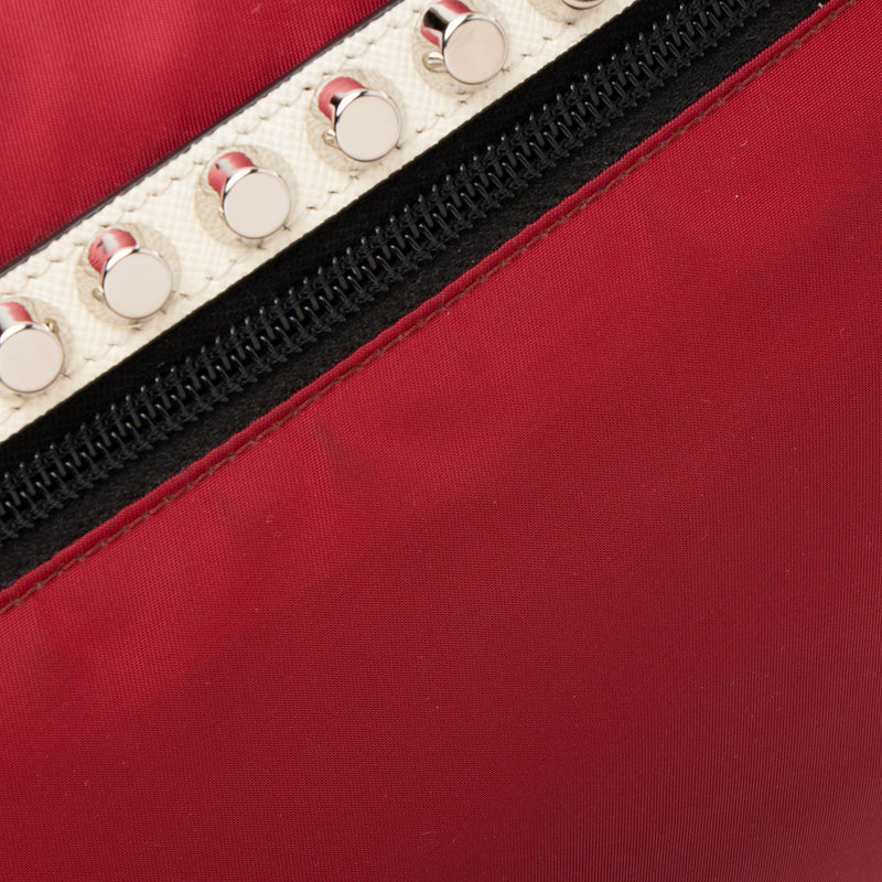 Prada Tessuto Studded New Vela Messenger (SHF-CXMOPg)