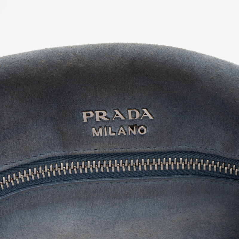 Prada Ombre Glace Calf Etiquette Flap Messenger (SHF-Eu3lr9)