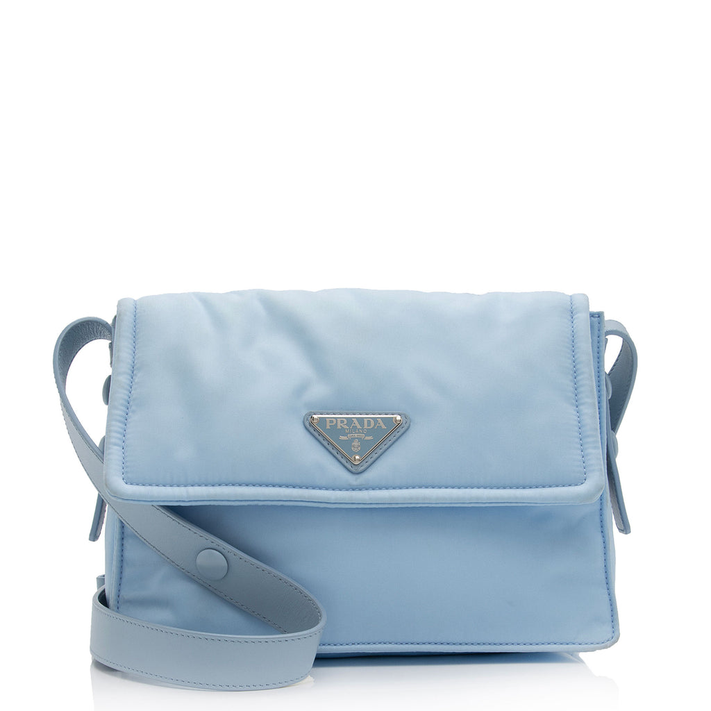 Bow Prada Prada wallet with shoulder strap in Blue Label nylon