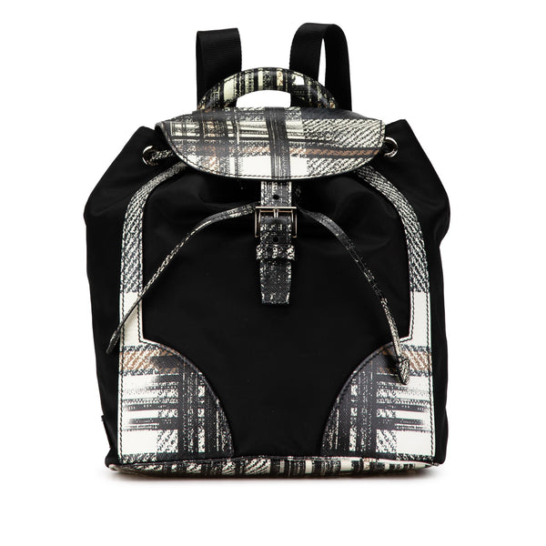 Prada Printed Saffiano Trimmed Tessuto Backpack (SHG-PIB586)