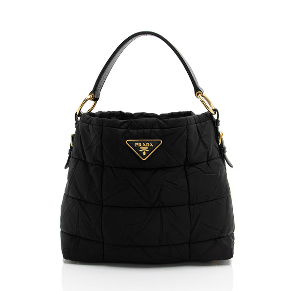 Prada Quilted Tessuto Shoulder Bag (SHF-tluc77)