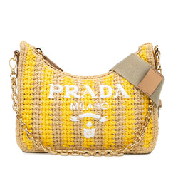 Prada Raffia Effect Crochet Striped Re-Edition 2005 Satchel (SHG-zcvoZT)