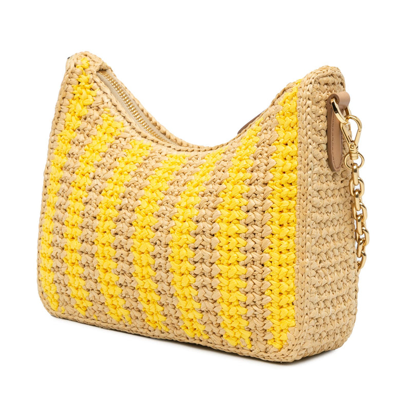 Prada Raffia Effect Crochet Striped Re-Edition 2005 Satchel (SHG-zcvoZT)