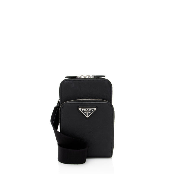 Prada Re-Nylon Saffiano Phone Crossbody (SHF-aL0vSx)