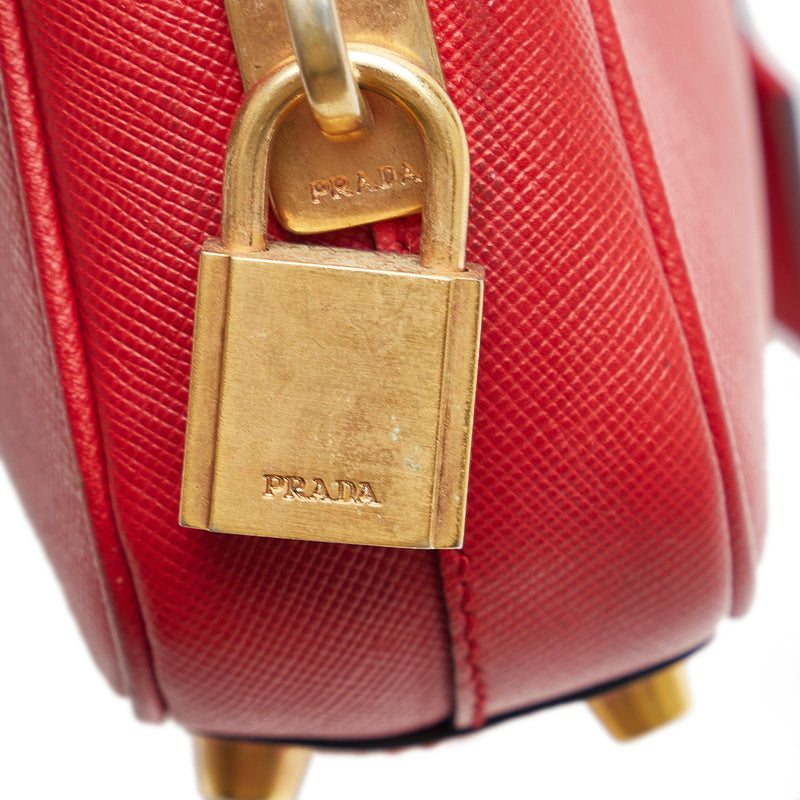 Prada Saffiano Bauletto Handbag (SHG-28801) – LuxeDH