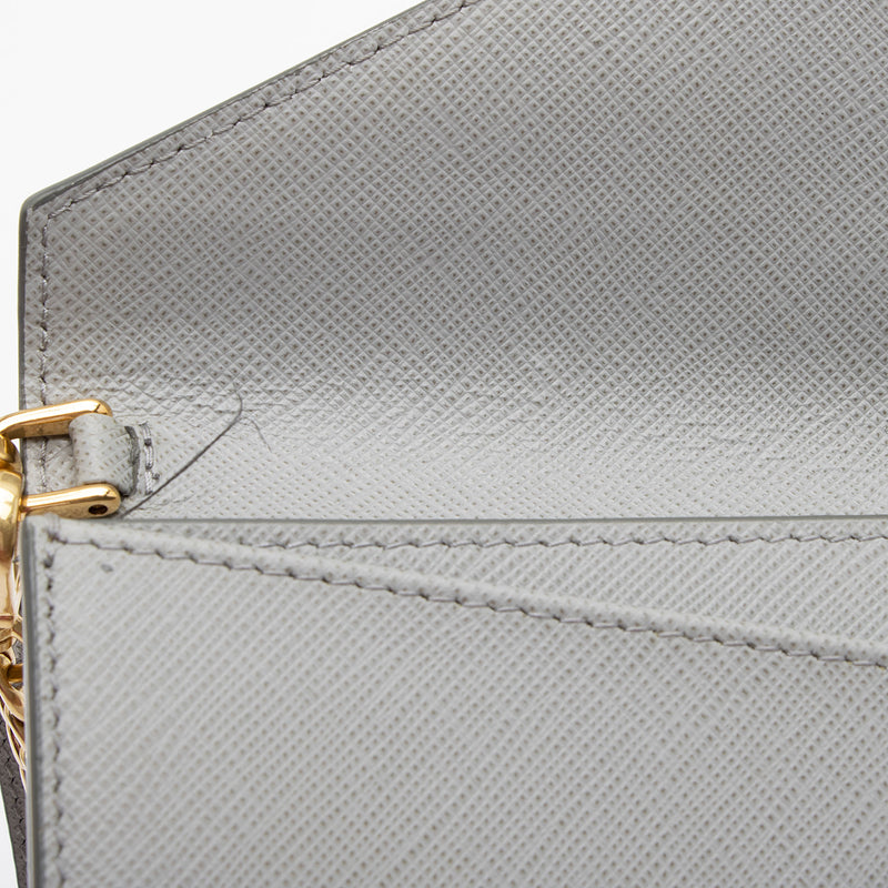 Italian Saffiano Leather Envelope Clutch