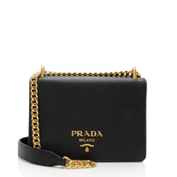 Prada Saffiano Leather Chain Mini Shoulder Bag (SHF-eS0qKD)