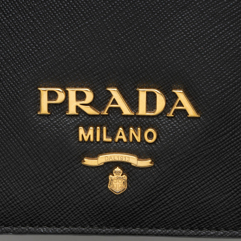 Prada Saffiano Leather Chain Mini Shoulder Bag (SHF-eS0qKD)