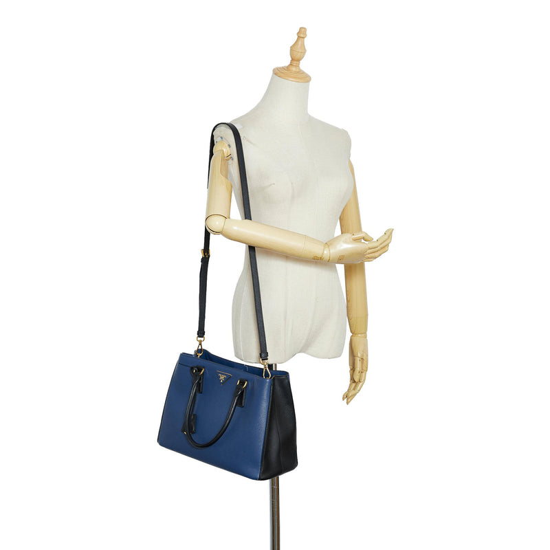 Bluette Medium Prada Galleria Saffiano Leather Bag