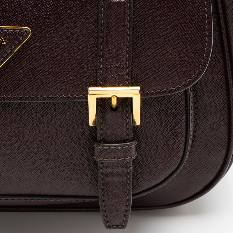 Prada Saffiano Lux Buckle Mini Messenger (SHF-6x5LZh)