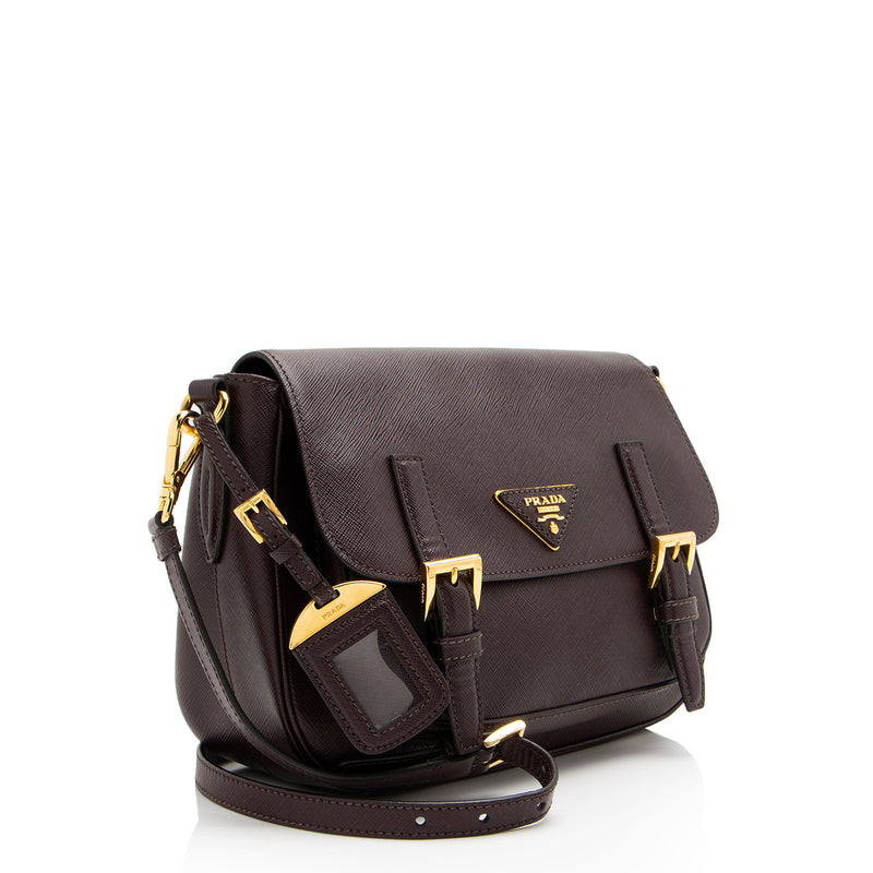 Prada Saffiano Lux Buckle Mini Messenger (SHF-6x5LZh)