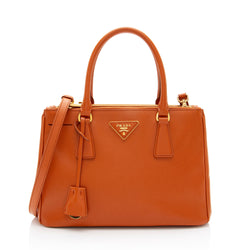 Prada Saffiano Lux Double Zip Small Tote (SHF-NOVFrz)