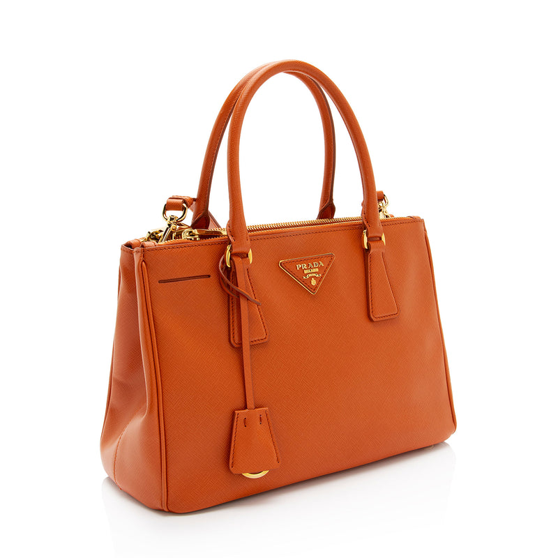 Prada Saffiano Lux Double Zip Small Tote (SHF-NOVFrz)