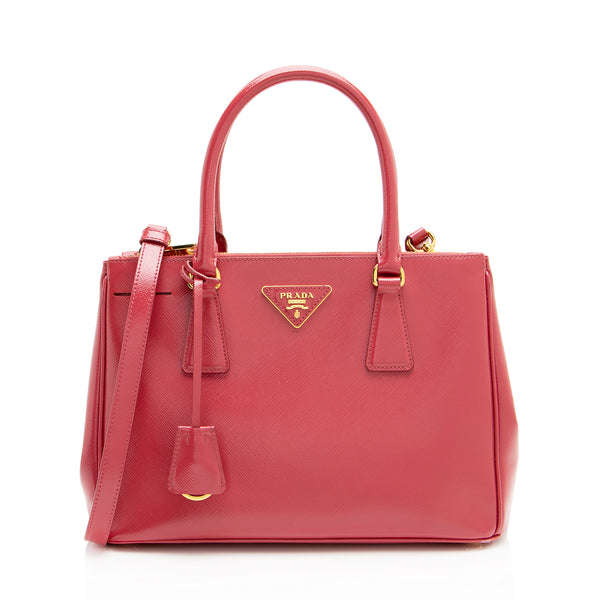 Prada Saffiano Lux Double Zip Small Tote (SHF-FZ8BIg)