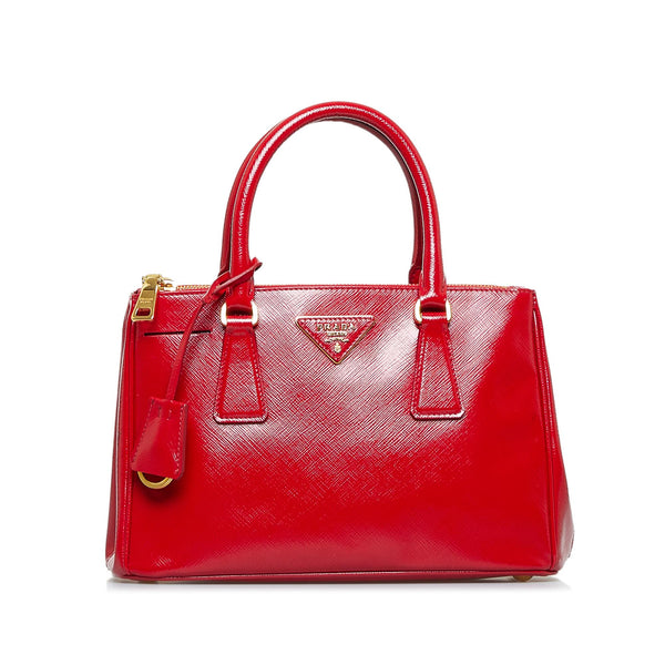 Authentic Prada Saffiano Galleria Vernice Bag Rosso