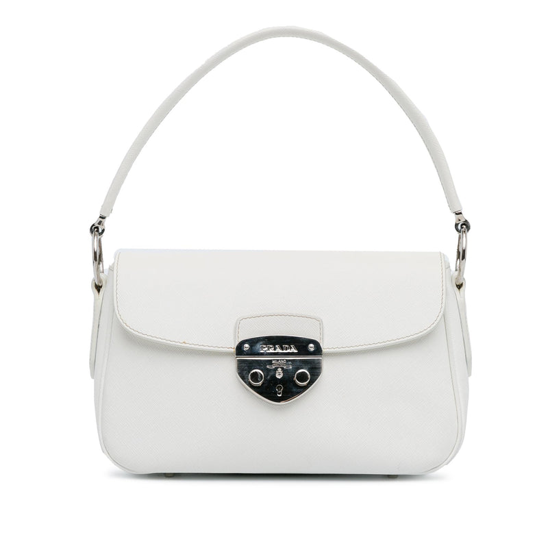 Prada Saffiano Lux Pushlock Flap (SHG-mwdTHV)