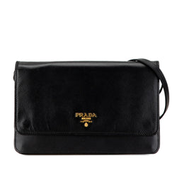 Prada Saffiano Metal Flap Wallet With Strap (SHG-OzMD8B)