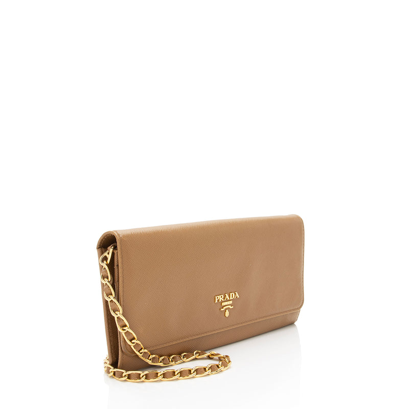 Prada Saffiano Metal Wallet on Chain (SHF-IIZVJs)