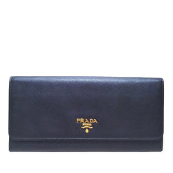 Prada Blue Vitello Daino Chain Wallet