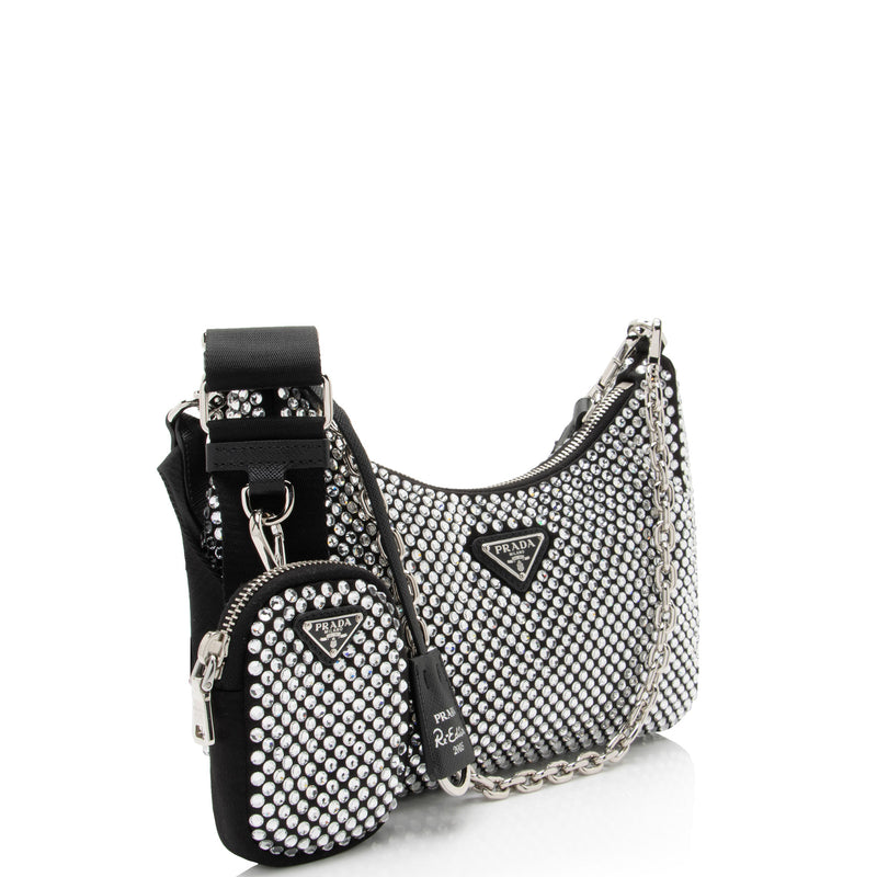 Prada Satin Crystal Re-Edition 2005 Crossbody (SHF-Lo9CsV)