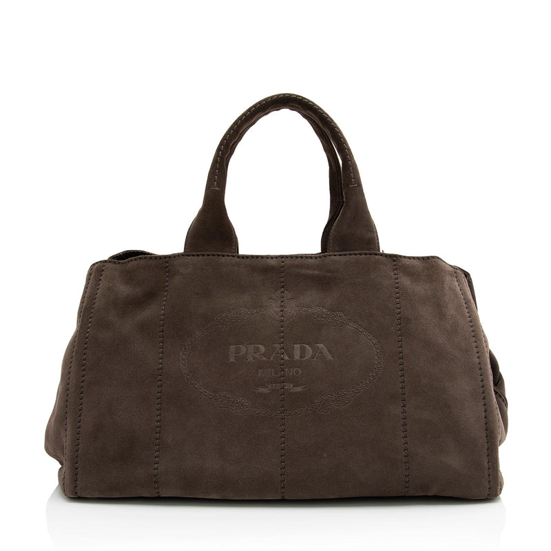 Prada Authenticated Suede Handbag