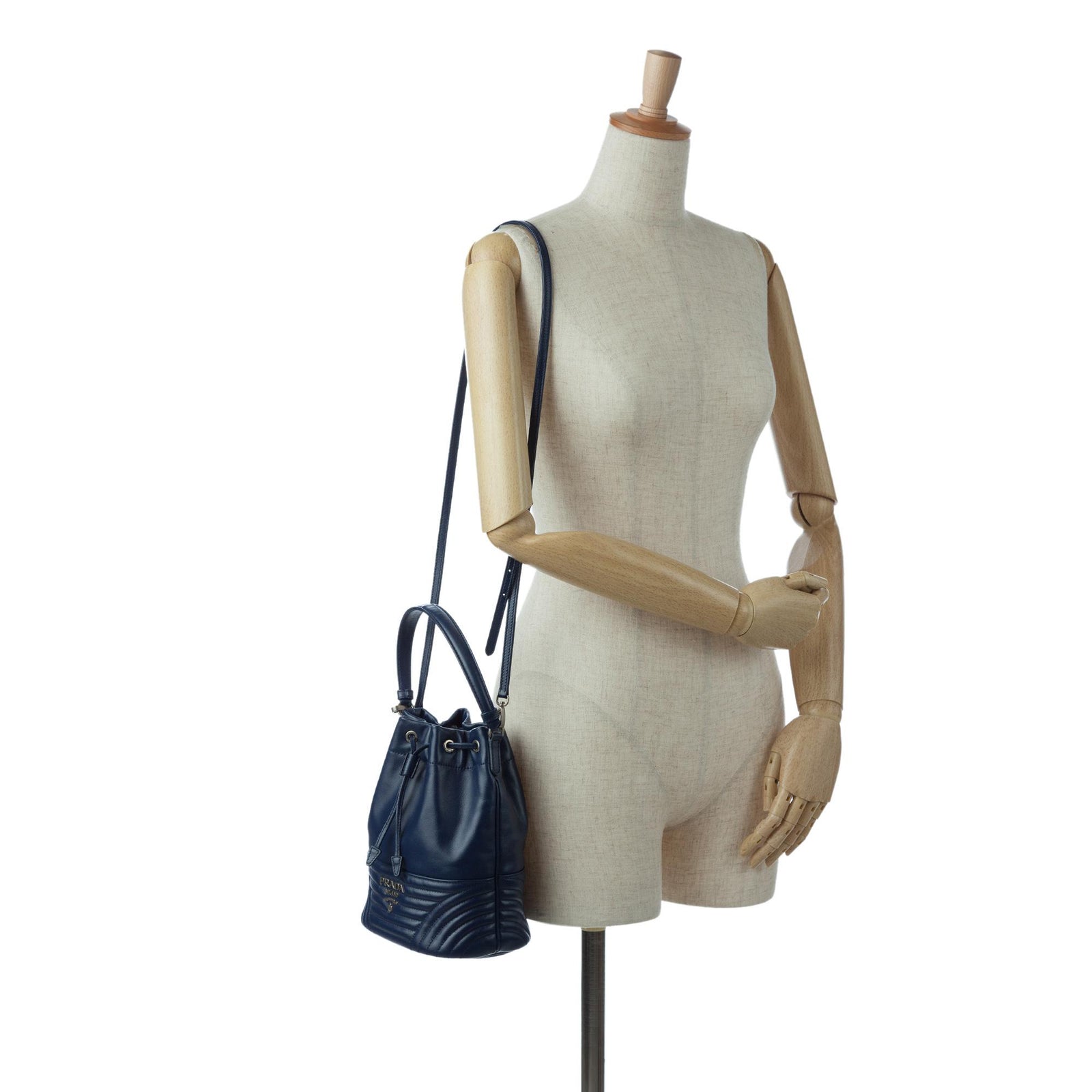 Prada Soft Calf Impunture Diagramme Bucket Bag SHG xRSXDM LuxeDH