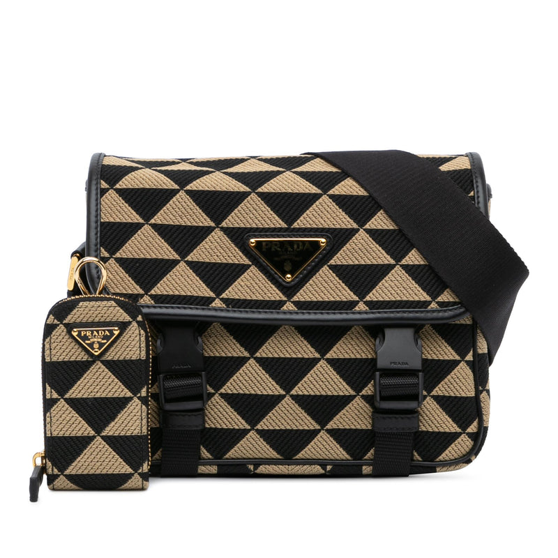 Prada Symbole Double Buckle Messenger Bag (SHG-ENZ0DA)