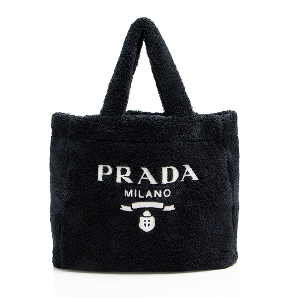 Prada Terry Cloth Logo Tote (SHF-NgTtos)