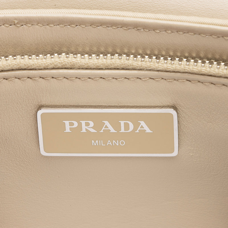 Prada Tessuto Spazzolato Buckle Crossbody (SHF-1NmkGD)